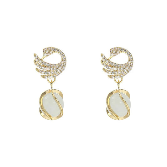 High-end swan earrings