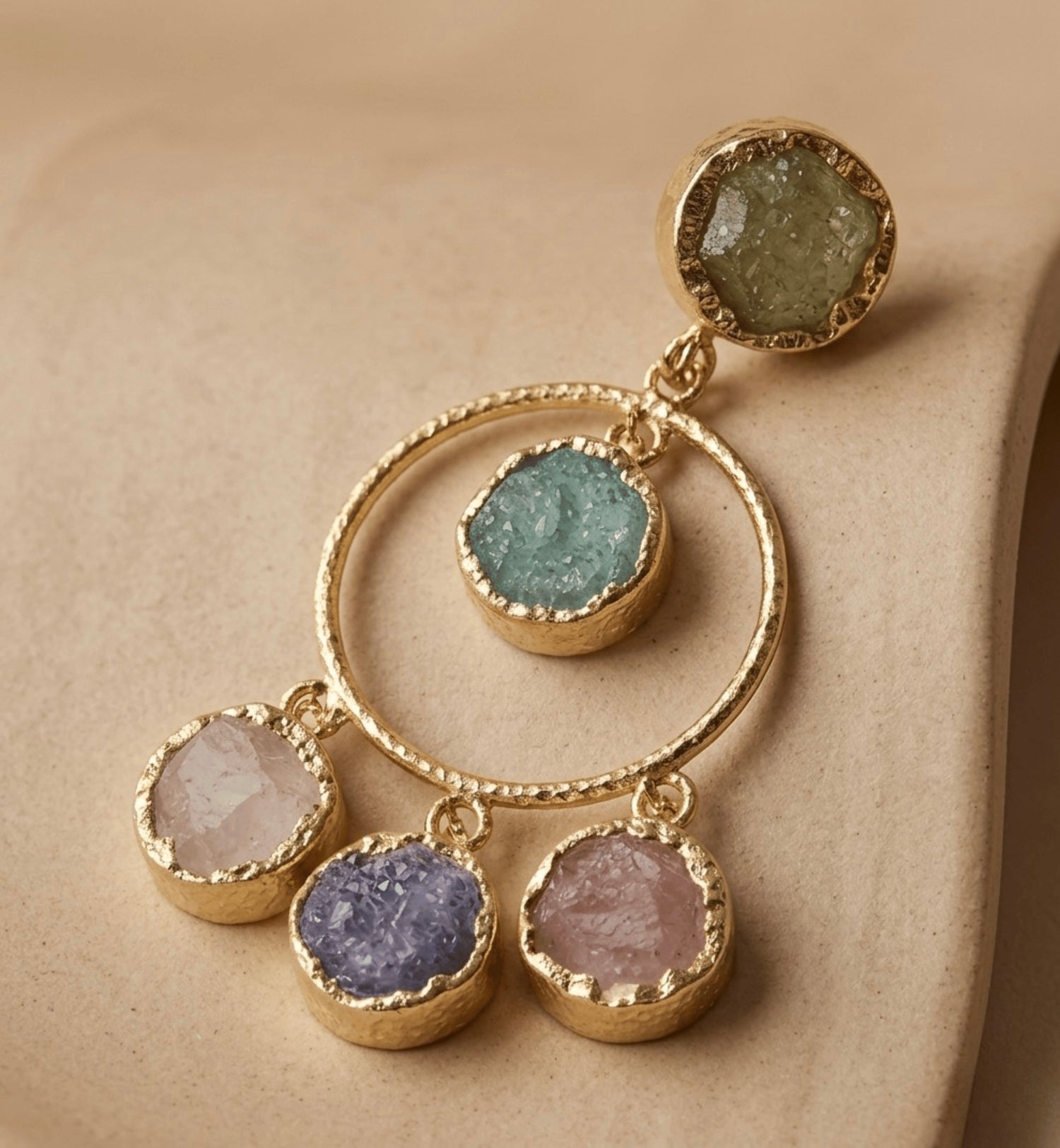 Manira Aventurine Halo Earrings