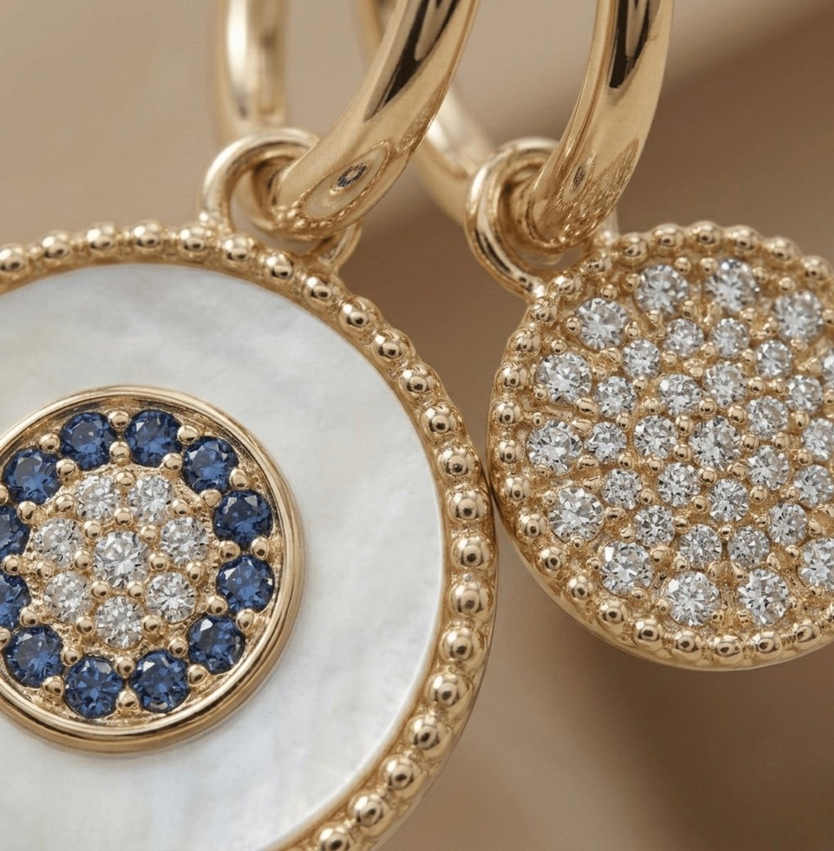 18k Gold plated Anti Tarnish Dual Charm Earrings - Aurvi