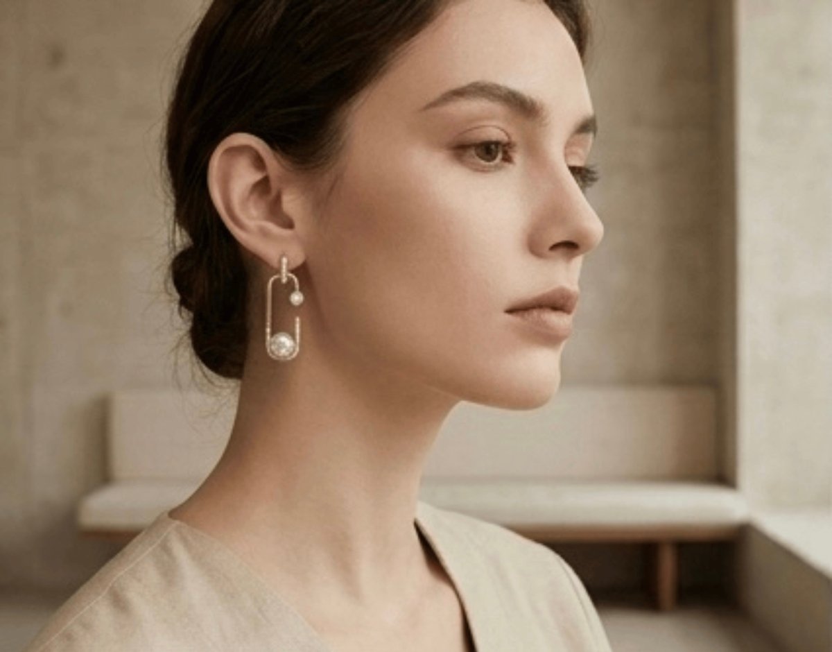 18k Gold plated Anti Tarnish Pearl And Crystal Drop Earrings - Aurvi