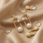 18k Gold plated Anti Tarnish Pearl And Crystal Drop Earrings - Aurvi