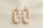 18k Gold plated Anti Tarnish Pearl And Crystal Drop Earrings - Aurvi