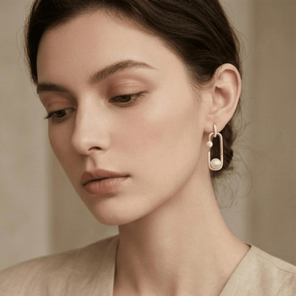 18k Gold plated Anti Tarnish Pearl And Crystal Drop Earrings - Aurvi