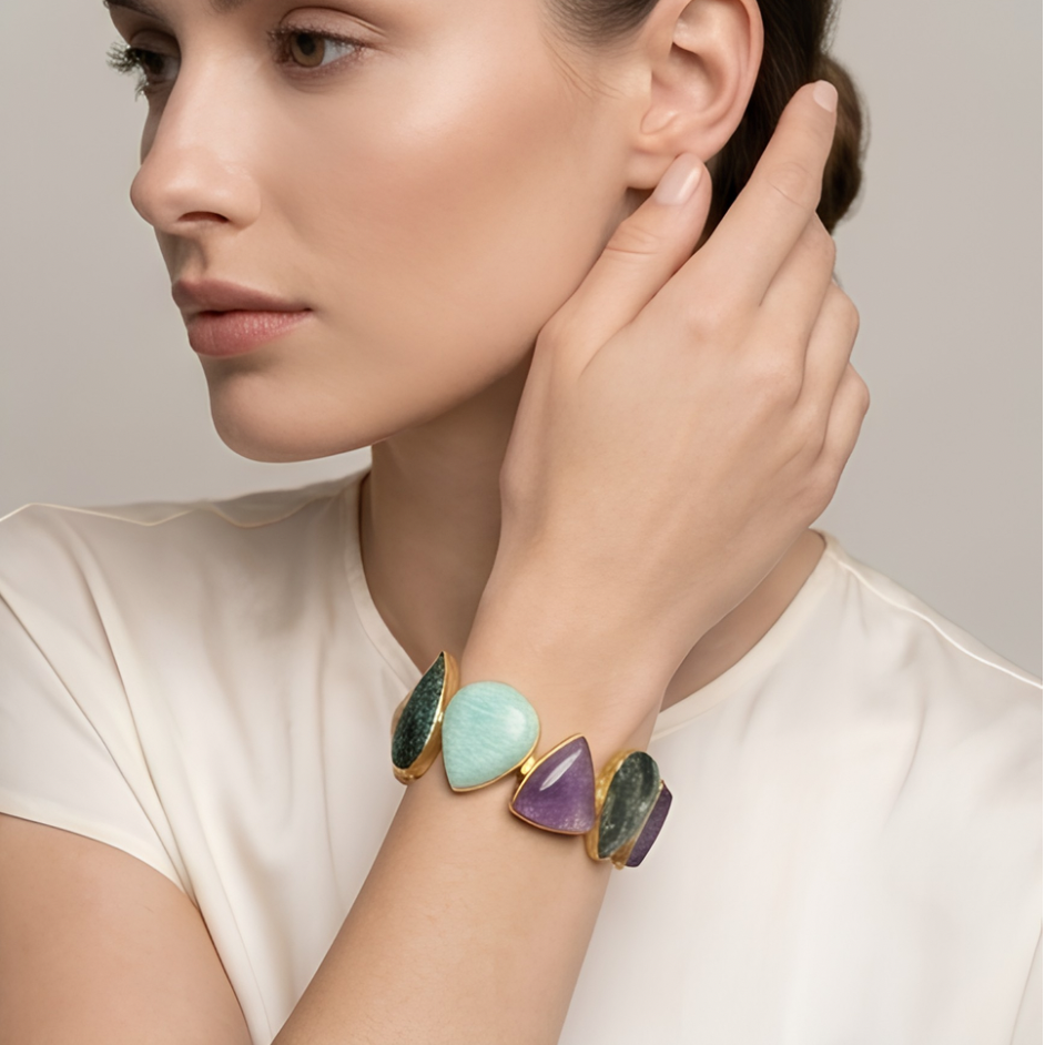 Manira Geometric Multistone Bracelet