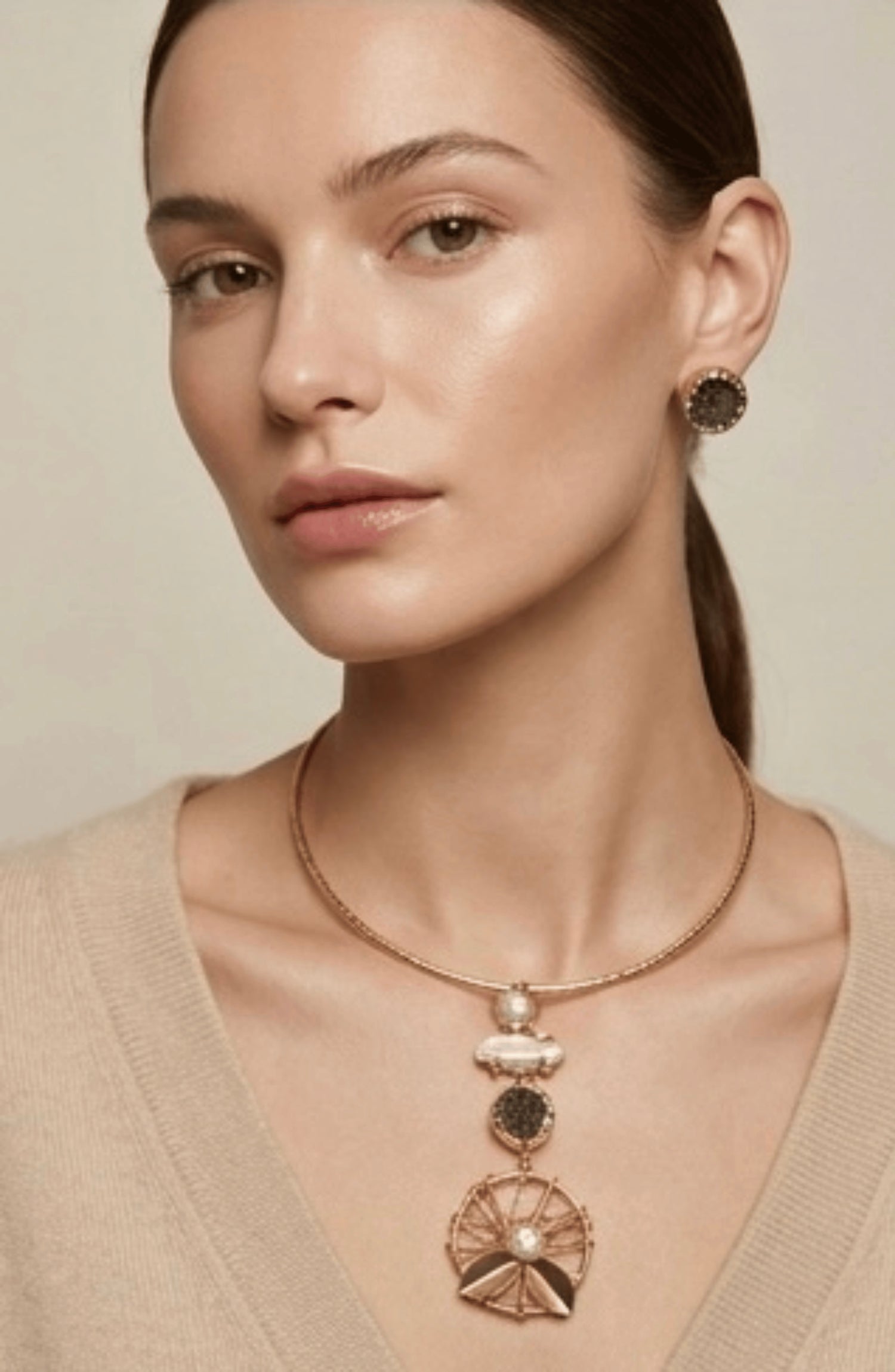 Nishka Carnelian Flowline Choker Set