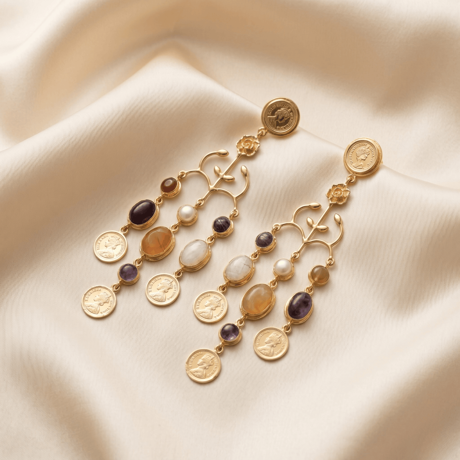 Manira Rose Quartz Cascade Earrings