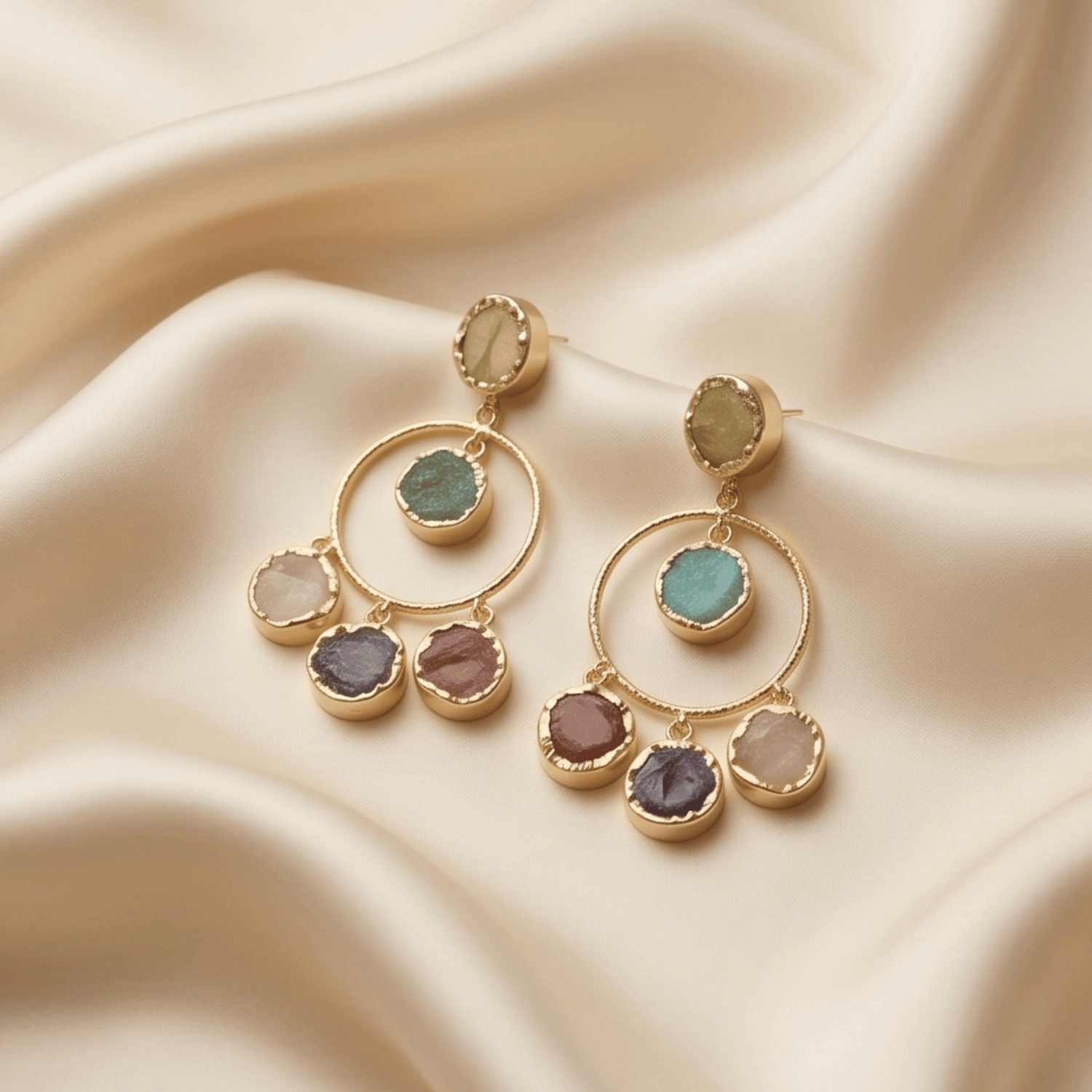 Manira Aventurine Halo Earrings
