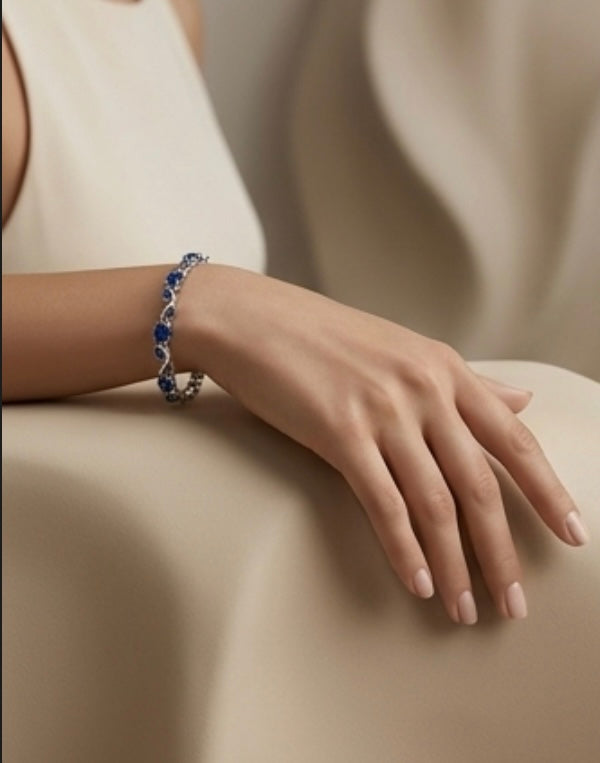 18k Silver-Plated Blue Tulip Bracelet
