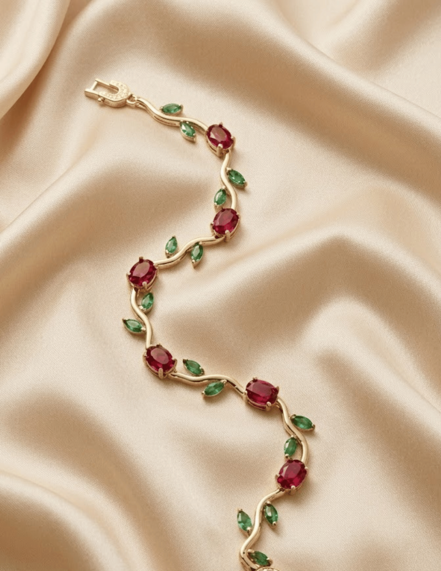 Red and Green Tulip Bracelet