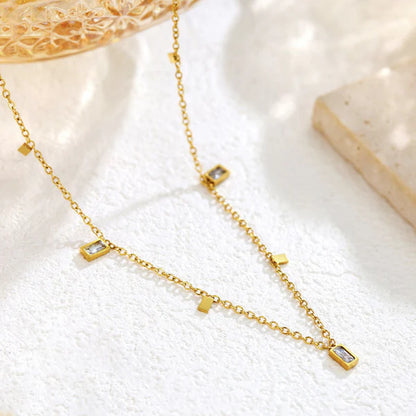 Gold Plated Stainless Steel Anti Tarnish Gold-Toned Geometric Necklace For Women