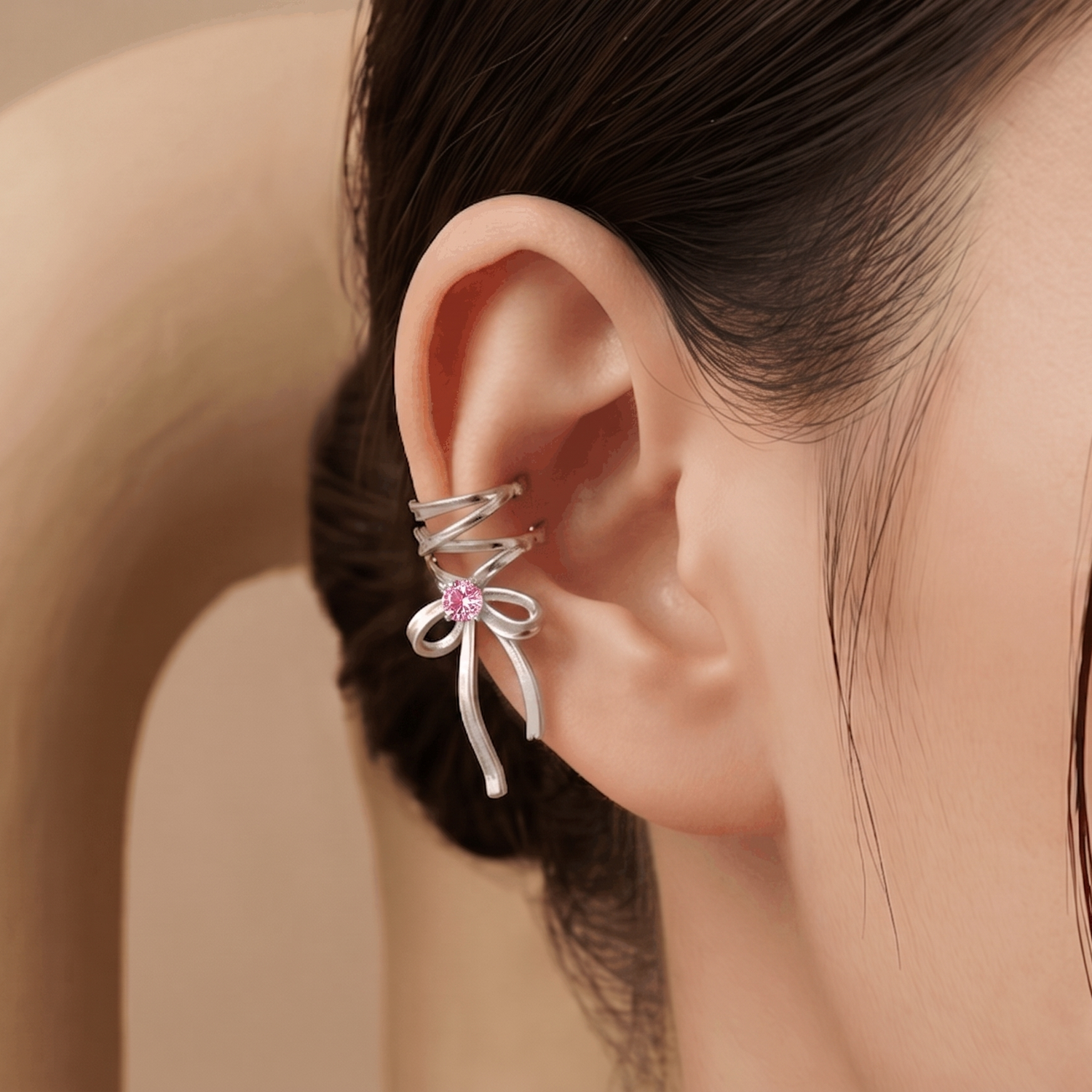 Bow Clip-on Earcuff