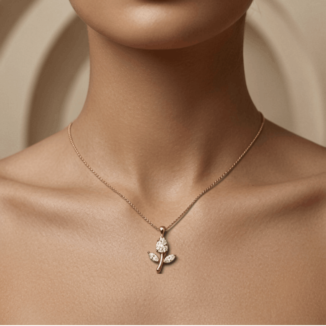 18k Gold-Plated White Tulip Pendant