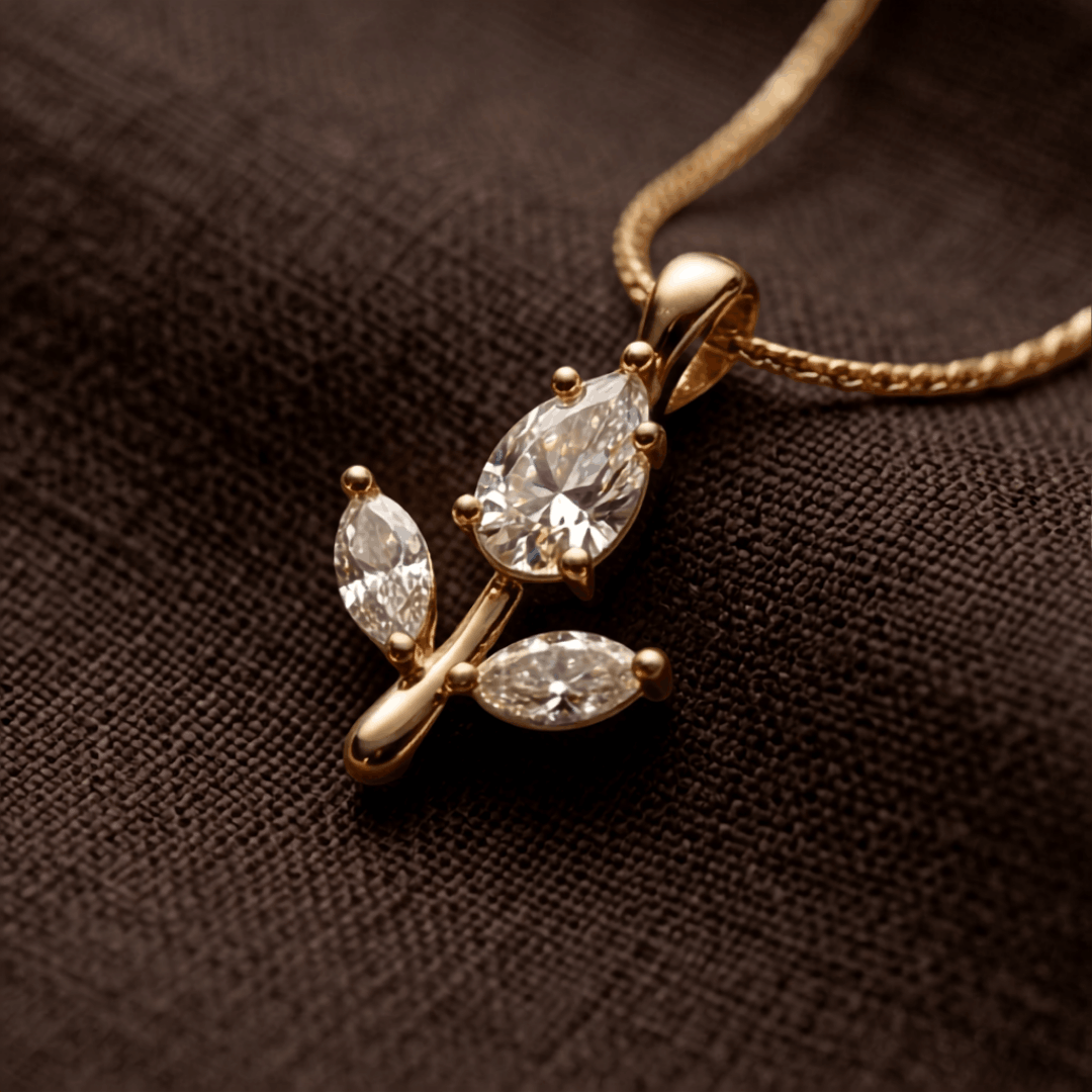 18k Gold-Plated White Tulip Pendant