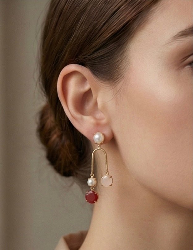 Avira Arch Drop Earrings - Aurvi