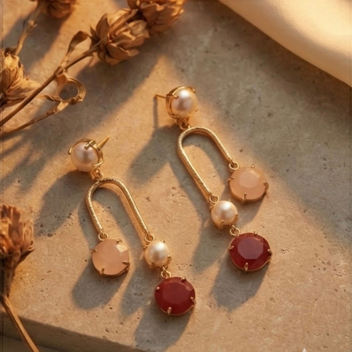 Avira Arch Drop Earrings - Aurvi