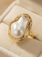 Baroque Pearl Adjustable Ring - Aurvi