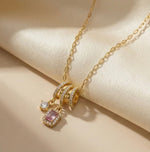 Gold Plated Anti Tarnish Dual Pendant Necklace - Aurvi