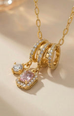 Gold Plated Anti Tarnish Dual Pendant Necklace - Aurvi