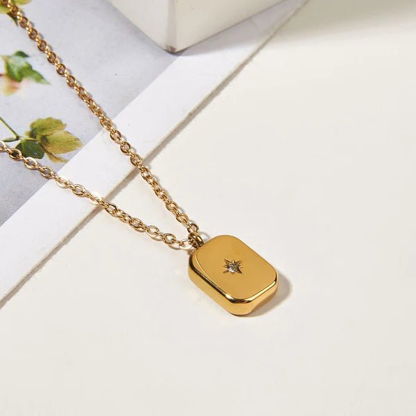 Gold - Plated Anti Tarnish Gold - Toned Star themed Geometric Pendant - Aurvi