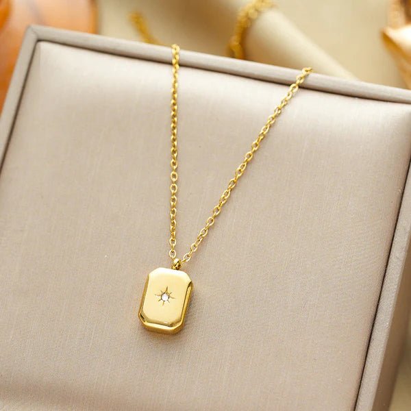 Gold - Plated Anti Tarnish Gold - Toned Star themed Geometric Pendant - Aurvi