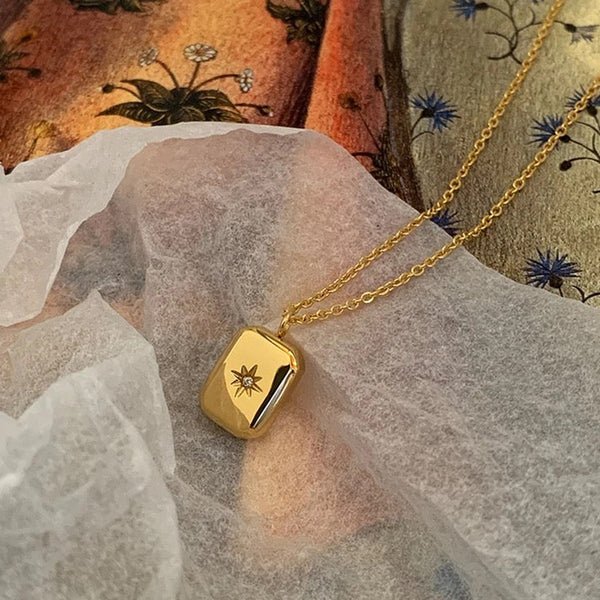 Gold - Plated Anti Tarnish Gold - Toned Star themed Geometric Pendant - Aurvi