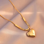 Gold - Plated Anti Tarnish Heart Pendant - Aurvi