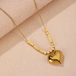 Gold - Plated Anti Tarnish Heart Pendant - Aurvi