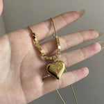Gold - Plated Anti Tarnish Heart Pendant - Aurvi