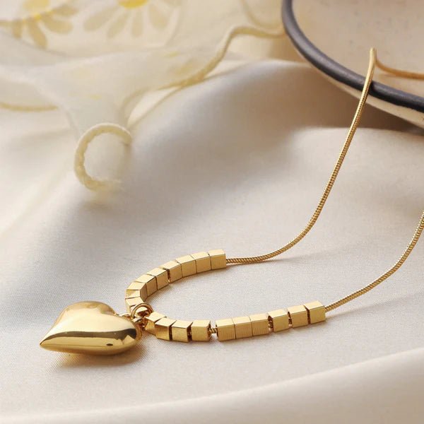 Gold - Plated Anti Tarnish Heart Pendant - Aurvi