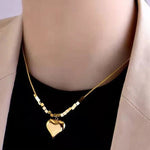 Gold - Plated Anti Tarnish Heart Pendant - Aurvi