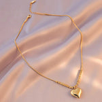 Gold - Plated Anti Tarnish Heart Pendant - Aurvi