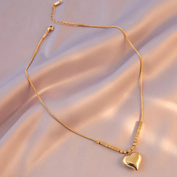 Gold - Plated Anti Tarnish Heart Pendant - Aurvi
