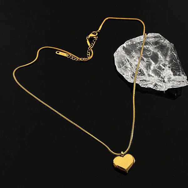 Gold - Plated Anti Tarnish Heart Themed Pendant - Aurvi