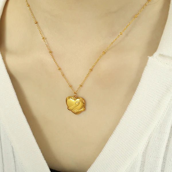 Gold - Plated Anti Tarnish Hug Pendant - Aurvi
