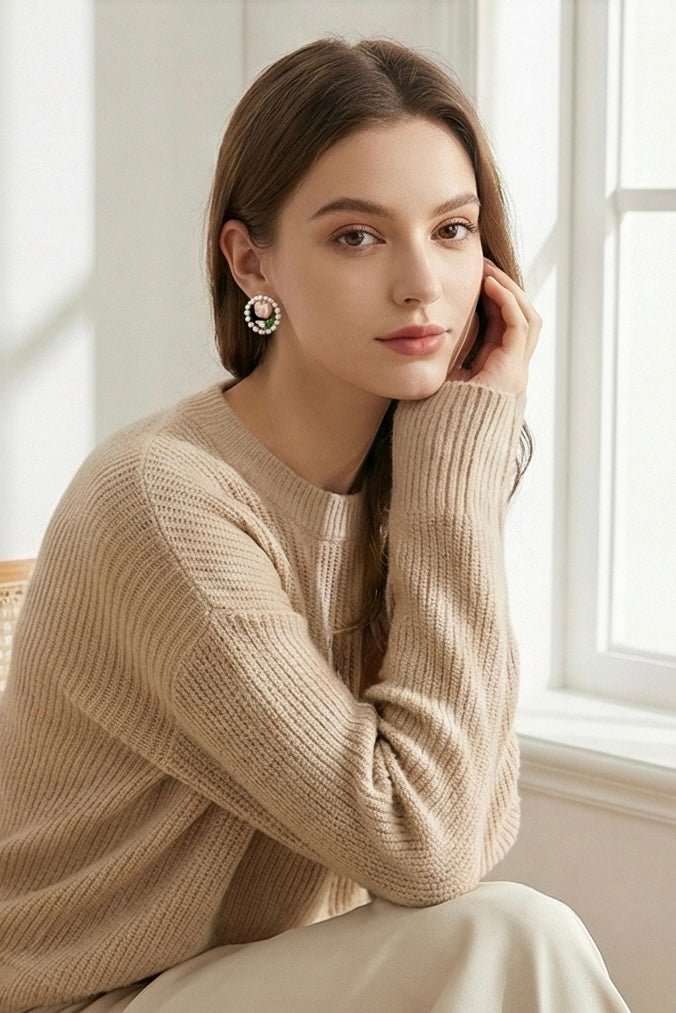 Gold Plated Anti Tarnish Pearl Tulip Earrings - Aurvi