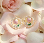 Gold Plated Anti Tarnish Pearl Tulip Earrings - Aurvi