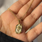 Gold Plated Anti Tarnish Rose Themed Pendant - Aurvi