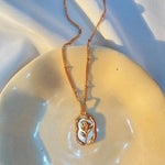 Gold Plated Anti Tarnish Rose Themed Pendant - Aurvi