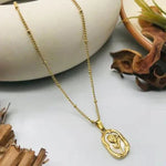 Gold Plated Anti Tarnish Rose Themed Pendant - Aurvi