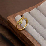 Gold Plated Anti Tarnish Stainless Steel Snake Themed Adjustable Finger Ring - Aurvi