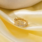 Gold Plated Anti Tarnish Stainless Steel Spiral Snake Themed Adjustable Finger Ring - Aurvi
