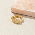 Gold Plated Anti Tarnish Stainless Steel Spiral Snake Themed Adjustable Finger Ring - Aurvi