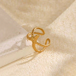 Gold Plated Anti Tarnish Stainless Steel Star Themed Contemporary Ring - Aurvi