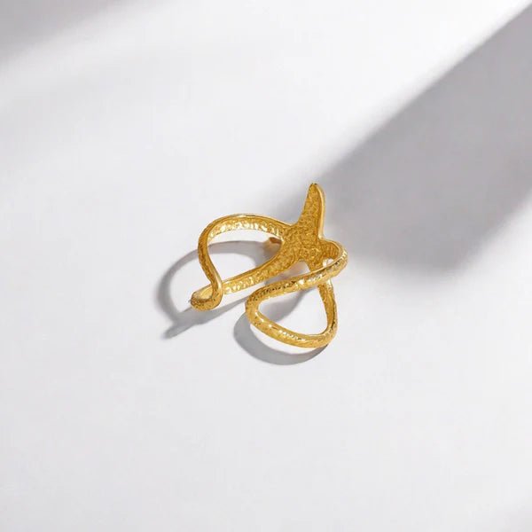 Gold Plated Anti Tarnish Stainless Steel Star Themed Contemporary Ring - Aurvi