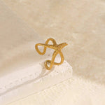 Gold Plated Anti Tarnish Stainless Steel Star Themed Contemporary Ring - Aurvi
