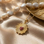 Gold - Plated Red Heart AntiTarnish Dainty Necklace - Aurvi
