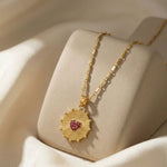 Gold - Plated Red Heart AntiTarnish Dainty Necklace - Aurvi