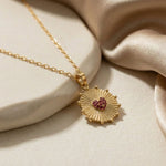 Gold - Plated Red Heart AntiTarnish Dainty Necklace - Aurvi