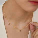 Gold Plated Stainless Steel Anti Tarnish Gold - Toned Geometric Necklace For Women - Aurvi