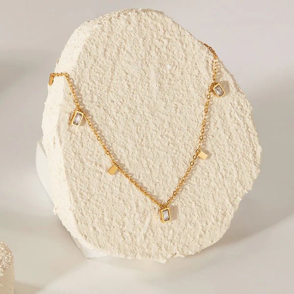 Gold Plated Stainless Steel Anti Tarnish Gold - Toned Geometric Necklace For Women - Aurvi